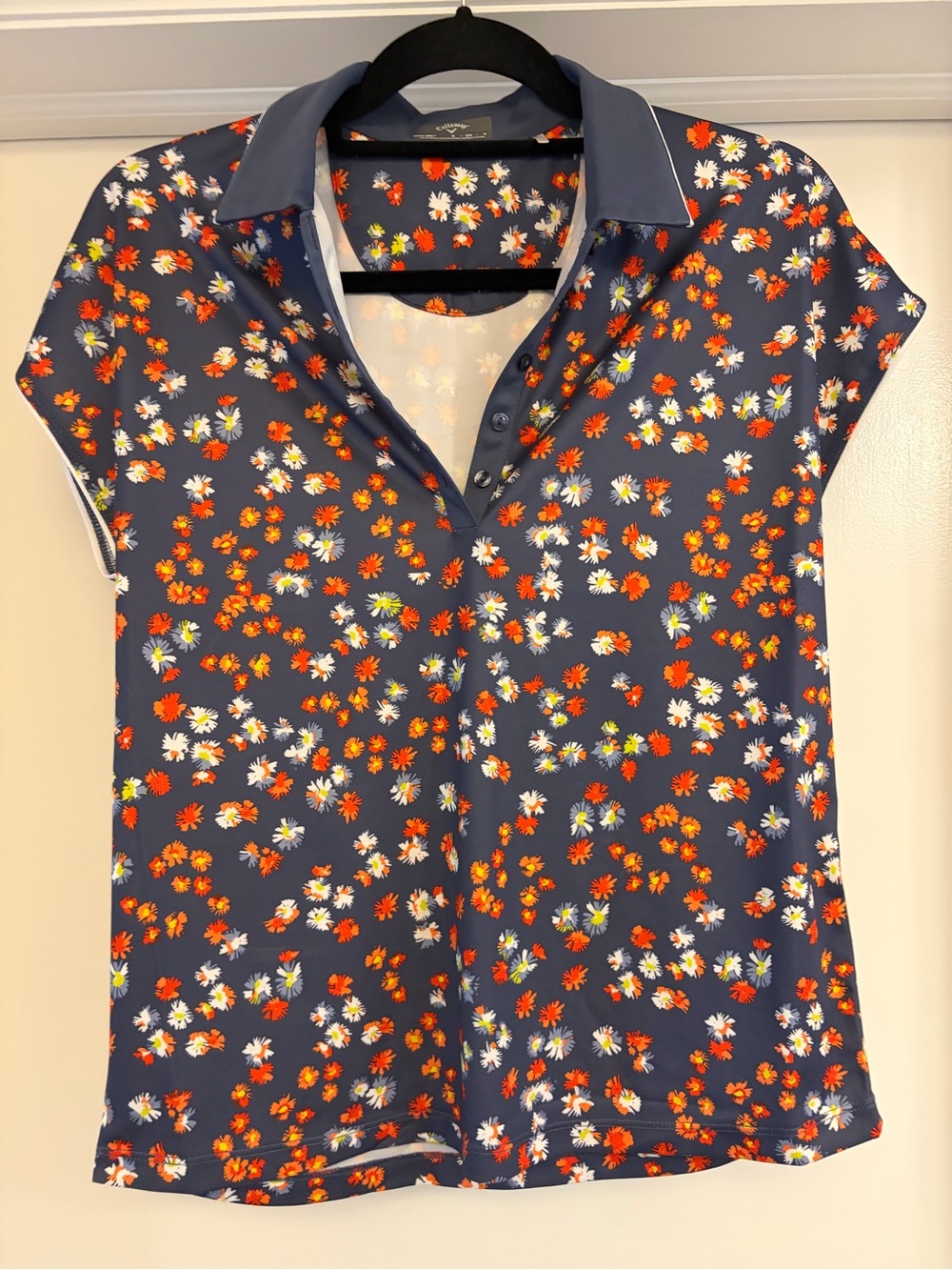 Callaway - Floral Polo Shirt - navy/floral pattern - size S